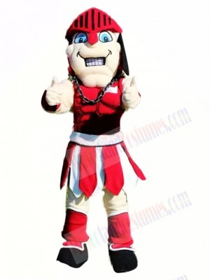Red Spartan Knight Mascot Costume 