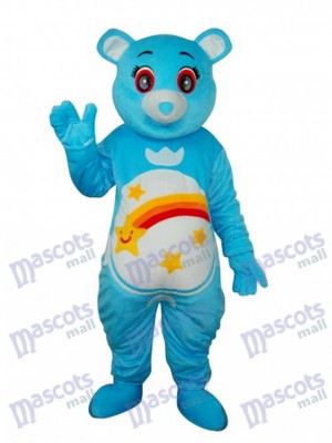 Flower Belly Blue Bear Mascot Adult Costume