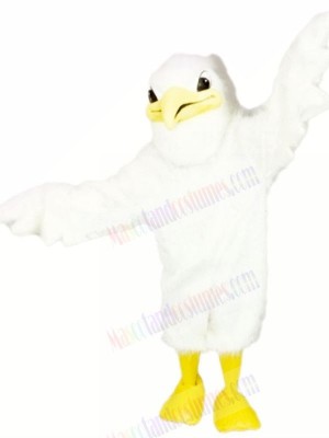 Cute White Stork Mascot Costumes Cartoon