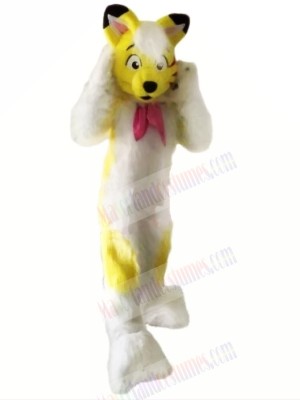 Yellow Furry Husky Dog Mascot Costumes Cartoon	