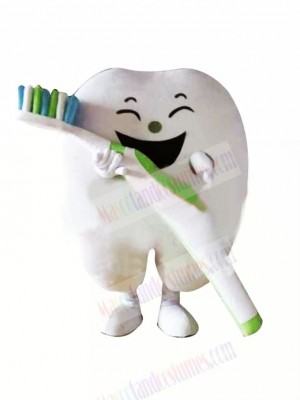Smiling Tooth Mascot Costume Cartoon