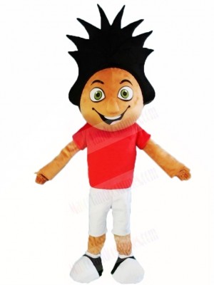 Red Shirt Sport Boy Mascot Costumes People