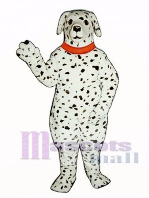 Cute Realistic Dalmatian Dog with Collar Mascot Costume