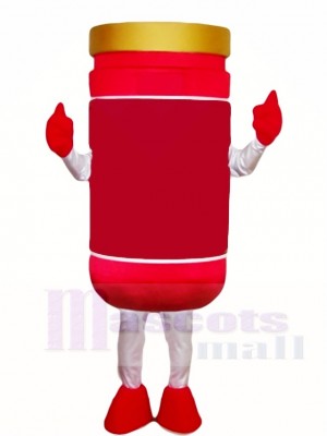 Red Tomato Sauce Ketchup Pepper Jelly Jar Mascot Costumes