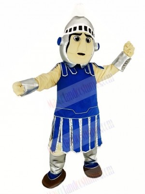 Dark Blue Titan Spartan Sparty with Silver Helmet Mascot Costume People