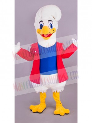 Sparkling Goose in Red Jacket Mascot Costume Animal	