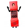 Red Cell Phone Mascot Costume Cartoon