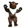 Brown Bear with White Silk Scarves Mascot Costumes Animal