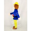 Realistic Fireman Sam In Blue Coat Mascot Costume Cartoon