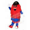 Blue and Red Car Wash Cleaning Brush with Black Hat Mascot Costume