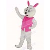 Wendell Rabbit Easter Bunny in Pink Vest Mascot Costume