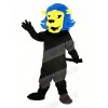 Fierce Blue Lion Mascot Costume Cartoon	