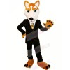 Gentlemanly Wolf with Suit Mascot Costumes Cartoon