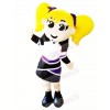 Cheerleader with Yellow Hair Mascot Costume People