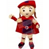 Cute Girl with Red Hat Mascot Costume Cartoon
