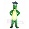 Green Dinosaur with Hat Mascot Costumes Animal