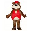 Brown Bear in Red Hat Mascot Costumes Animal