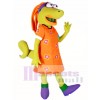 Lizard with Orange Dress Mascot Costumes Animal