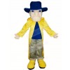 Cavalier in Yellow Dust Coat Mascot Costumes People