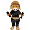 Pig with Dumbbell Mascot Costumes Animal 