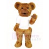 Hairy Bear in White Shirt Mascot Costumes Animal