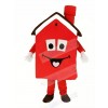 Red Housing House Mascot Costume Cartoon