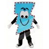 Mr. Electric Blue Lightning Bolt with Thick Stripes Mascot Costume