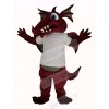 Wine Color Dragon in White T-shirt Mascot Costume