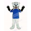 Polar Bear with Blue Jessry Mascot Costume Animal