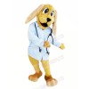 Doctor Dog with Blue Shirt Mascot Costumes Animal