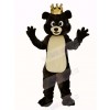 Dark Brown King Bear Mascot Costume Animal