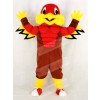 Cute Red Eagle with Blue Eyes Mascot Costume School