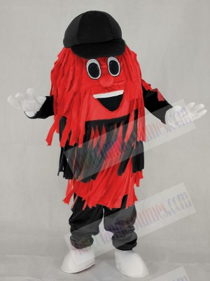Black & Red Car Wash Cleaning Brush Mascot Costume Cartoon