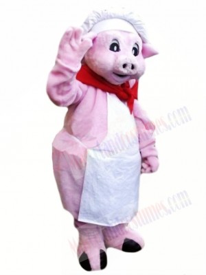 Chef Pink Pig Mascot Costumes