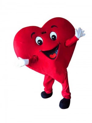 Red Heart Mascot Costume Valentine's Day Romantic Dress-Up Outfit for Lovers' Theme Parties & Activities