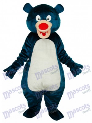 Blue Bear Short Plush Adult Mascot Costume