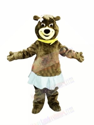 Female Bear with Blue Skirt Mascot Costumes Animal