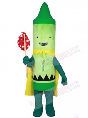 Pea Green Crayon Esteban Mascot Costume Cartoon