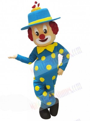 Cute Clown Mascot Costume in Blue Outfit People