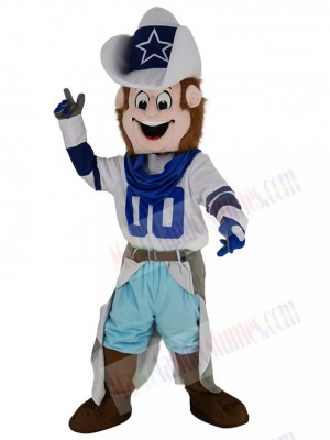 Dallas Cowboy Mascot Costume People with Blue Denim Scarf