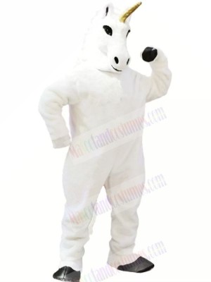 White Unicorn Mascot Costume Cartoon	