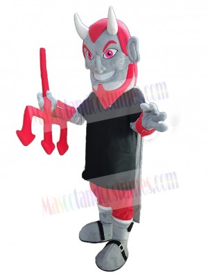 Smiling Devil with Red Eyes Mascot Costume People