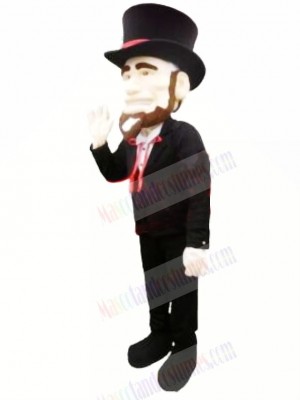 Senator with Black Suit Mascot Costume People