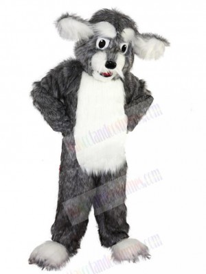 Comical Grey Dog Fursuit Mascot Costume Animal