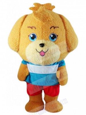 Lovely Big Head Yellow Dog Mascot Costume Animal
