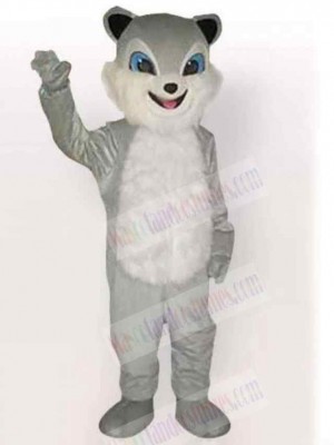 Smiling Gray Civet Cat Mascot Costume Animal