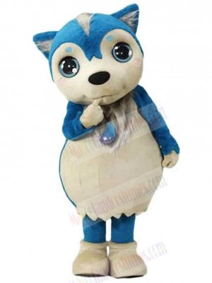 Little Cute Blue Wolf Mascot Costume Animal