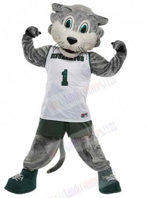 Cute Wolf Mascot Costume Animal in White Sport Vest