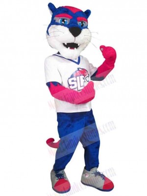 Blue and Pink Tiger Mascot Costume Animal
