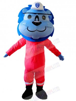Blue Head Lion Mascot Costume Animal